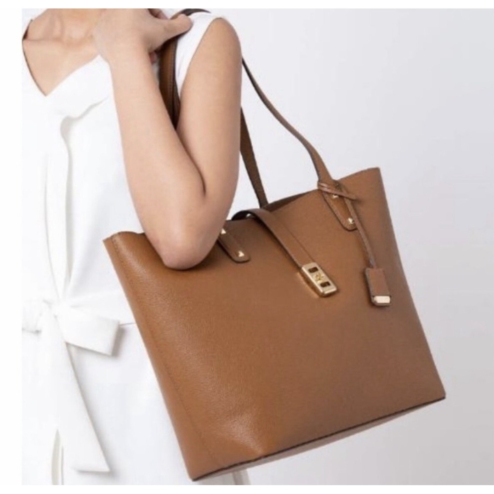 Michael Kors Karson Large Carryall Tote Saddle Luggage Leather (35T&GKRT3L)